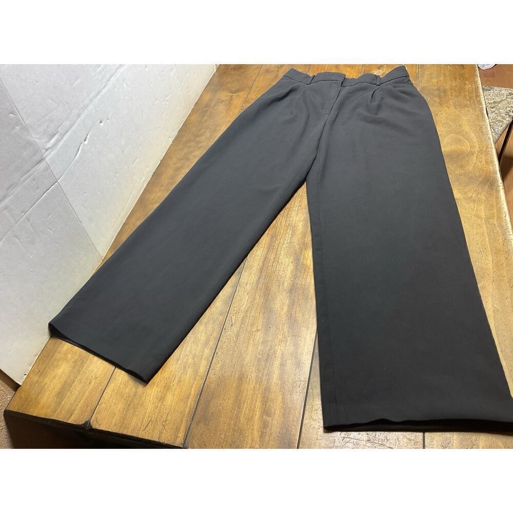 Aritzia Babaton Pleated High Rise Wide Leg Pants Black Womens Size 12